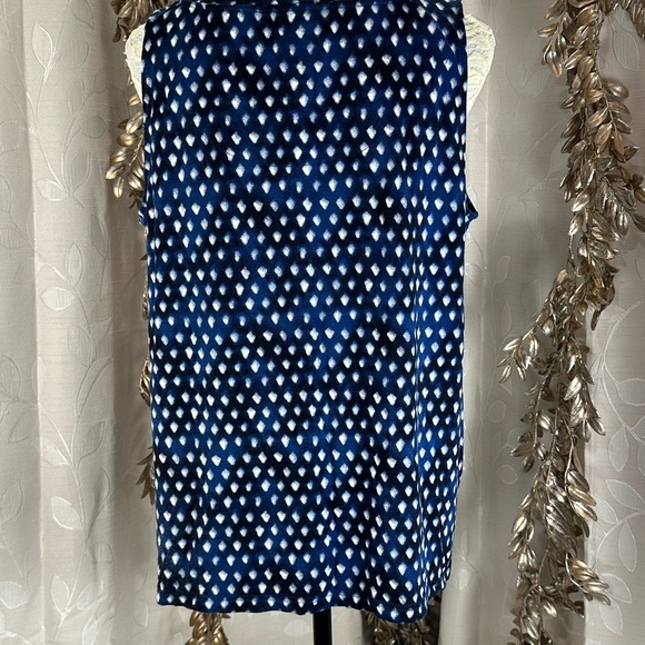 Chico's TOUCH of COOL POLKA DOT TANK Size 3 XL Navy White‎ Tank Top Wrinkle Free - Picture 4 of 8